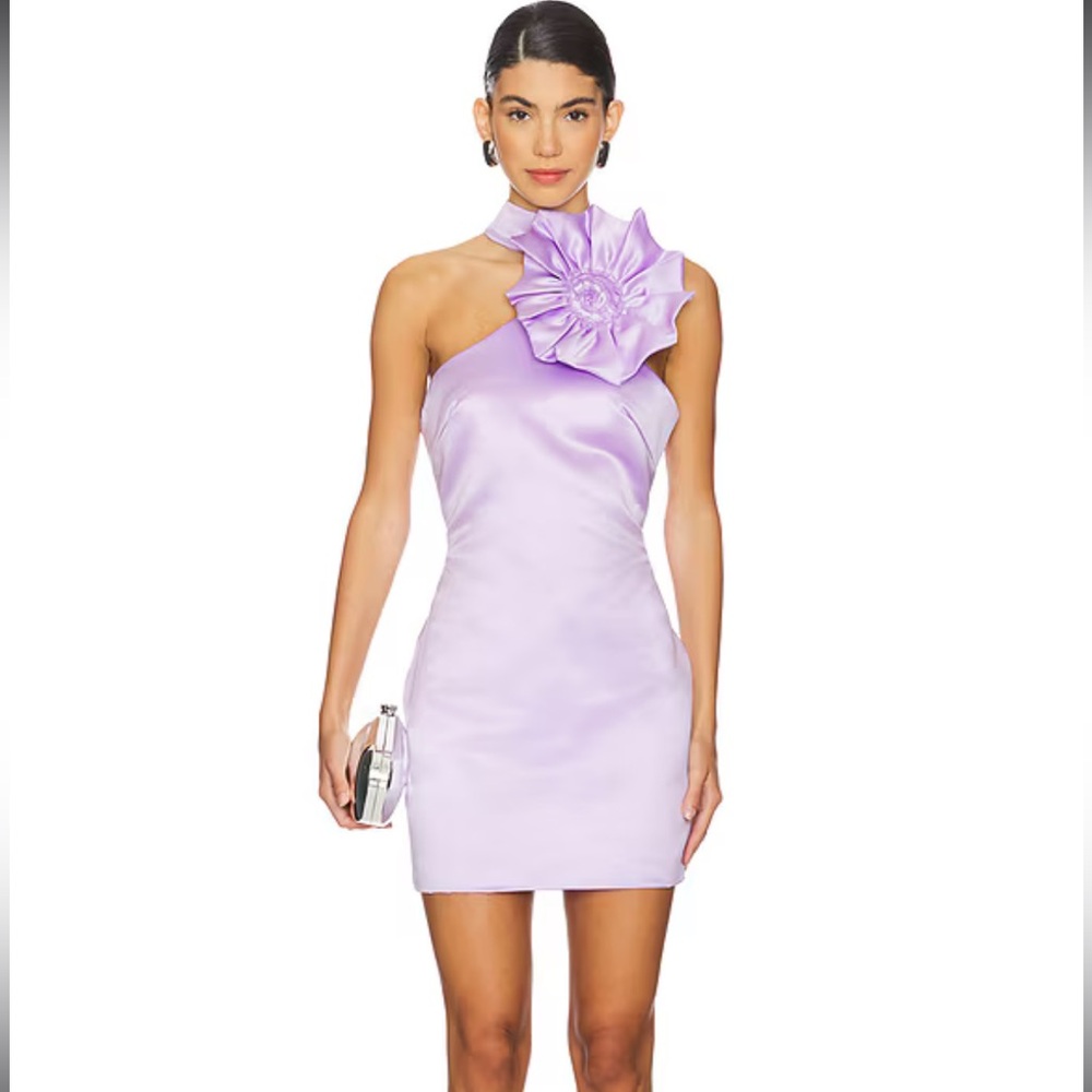 NWT REVOLVE MISCREANTS Halle Halter Dress Lavender size 2 $385 Satin bodycon